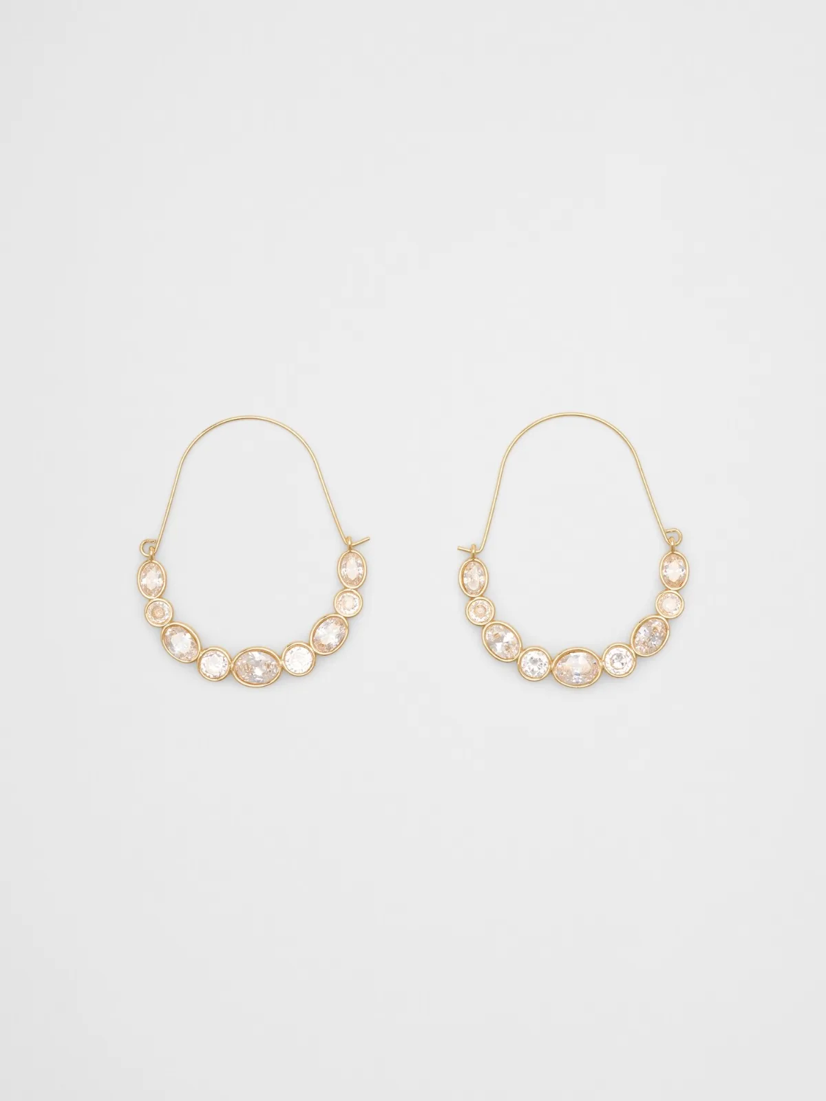 Shine Oval Wire Hoop Earrings