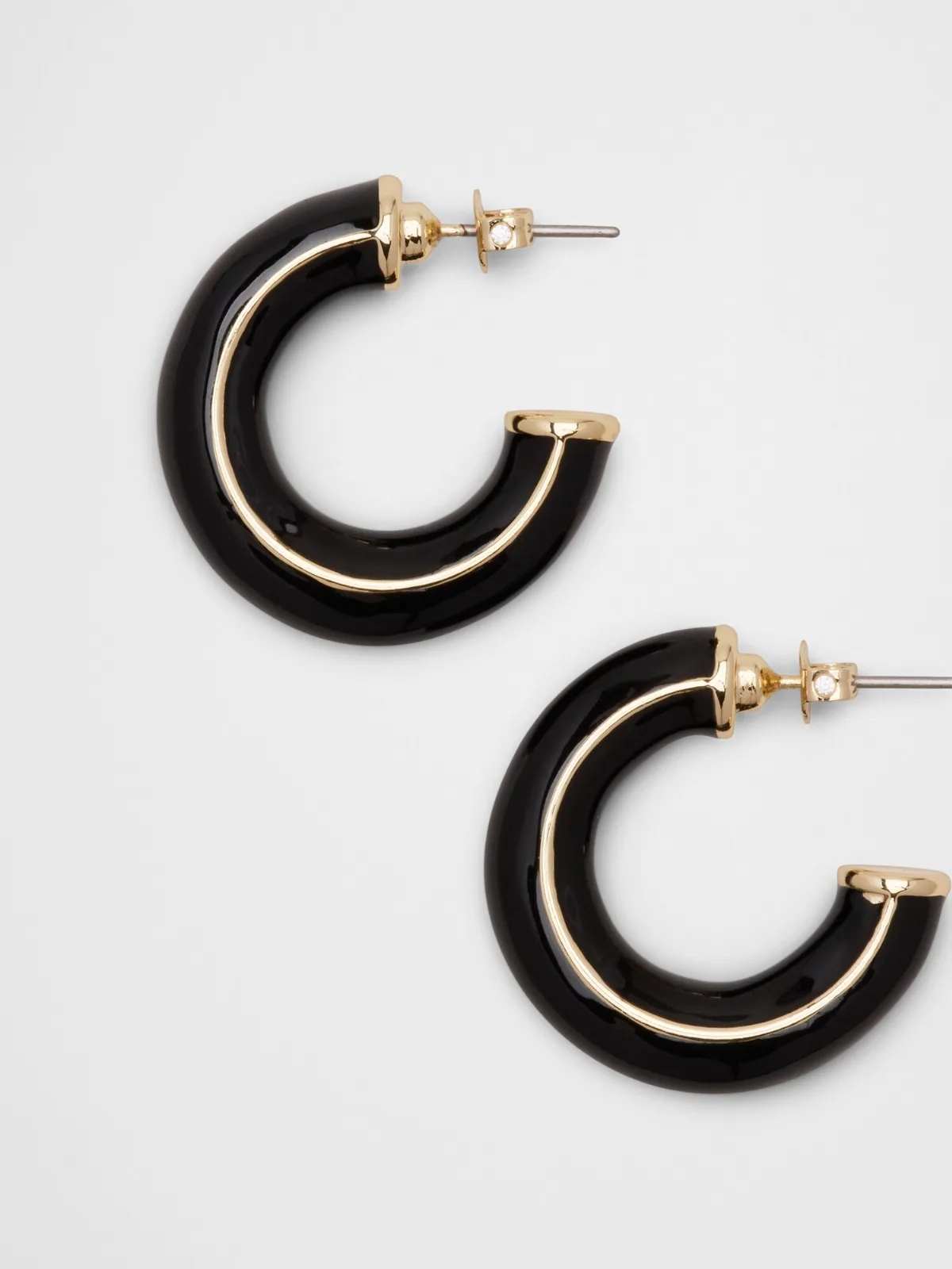 Resin Metal Mix Hoop Earrings by Banana Republic