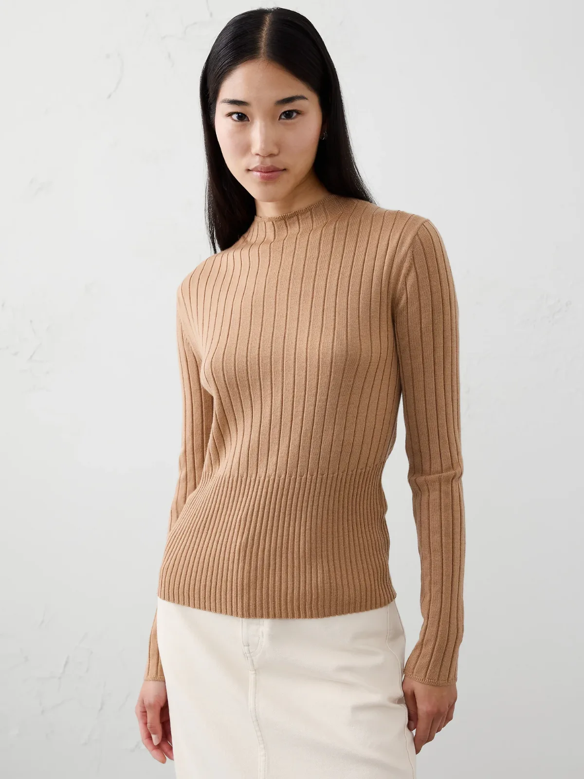 Merino Wool Ribbed Sweater by Banana Republic