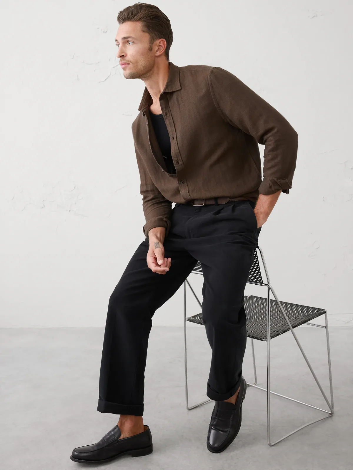 Slim-Fit Linen-Blend Shirt by Banana Republic