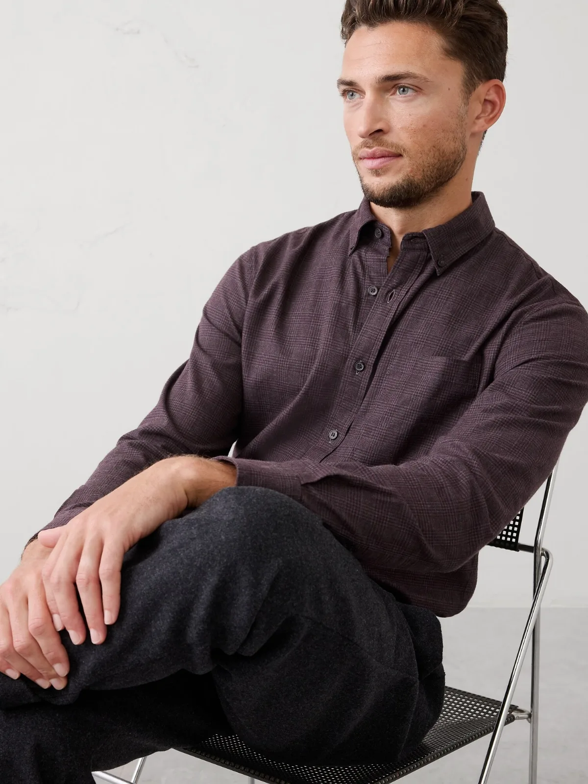 Slim-Fit Lightweight Flannel Shirt by Banana Republic