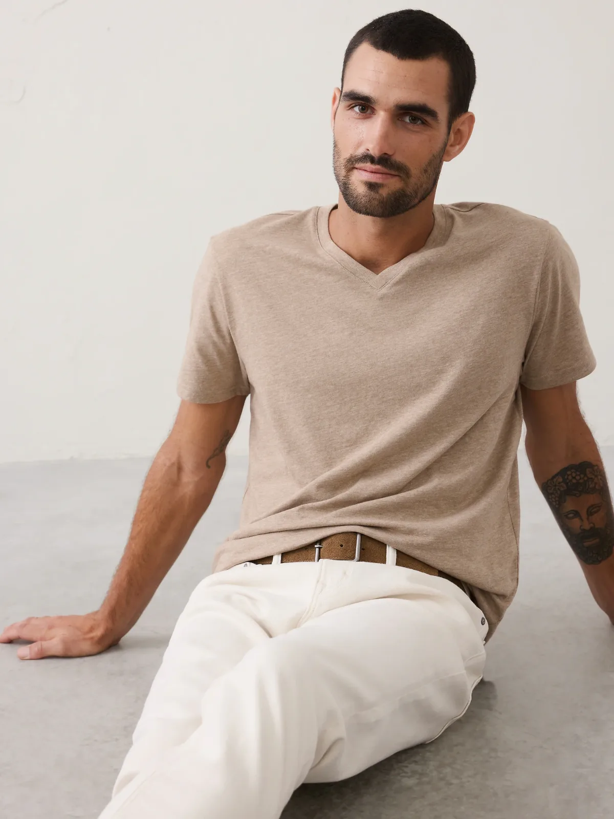 Standard-Fit Premium Wash V-Neck Shirt by Banana Republic