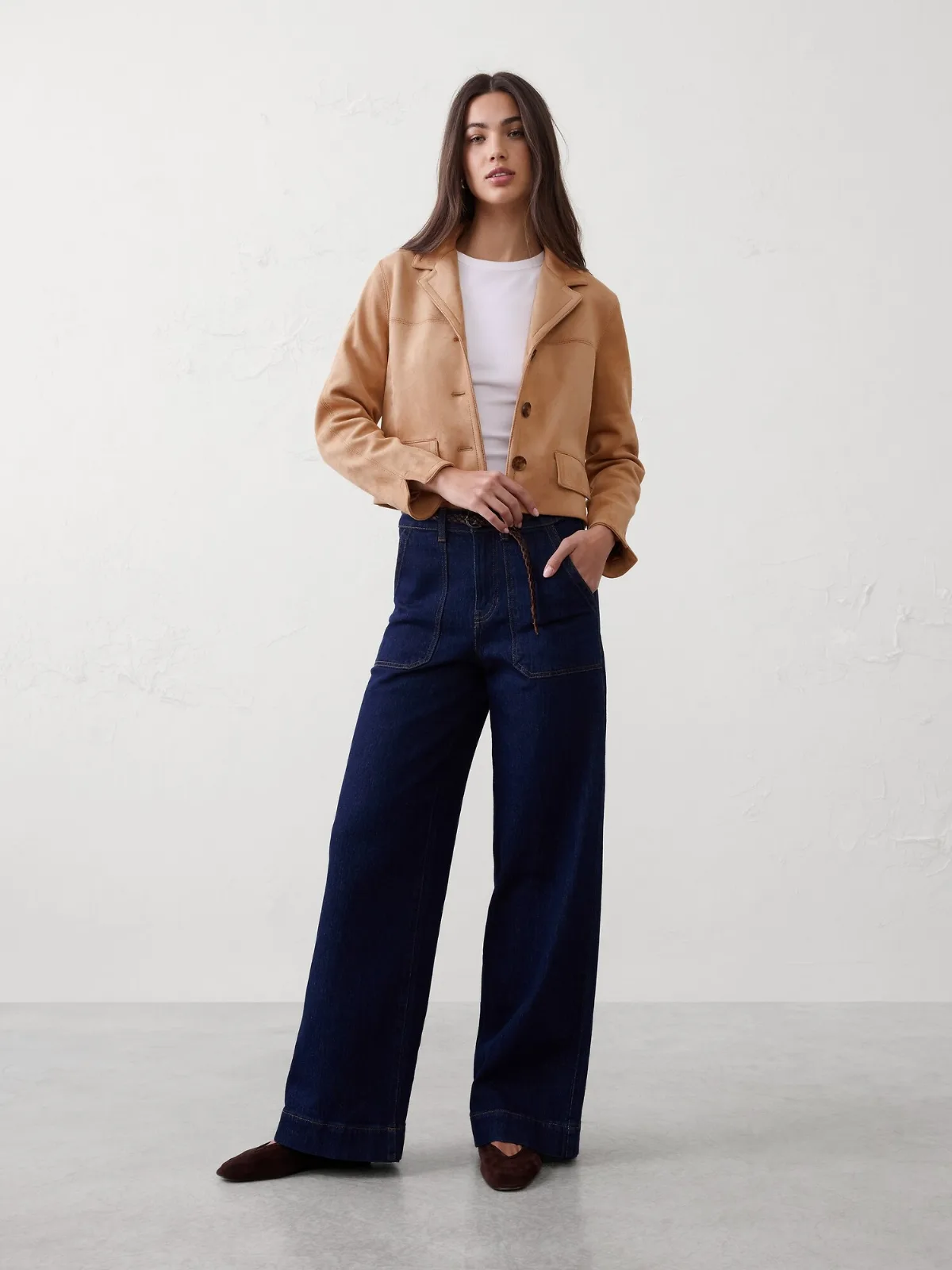 Vegan Suede Blazer Jacket by Banana Republic