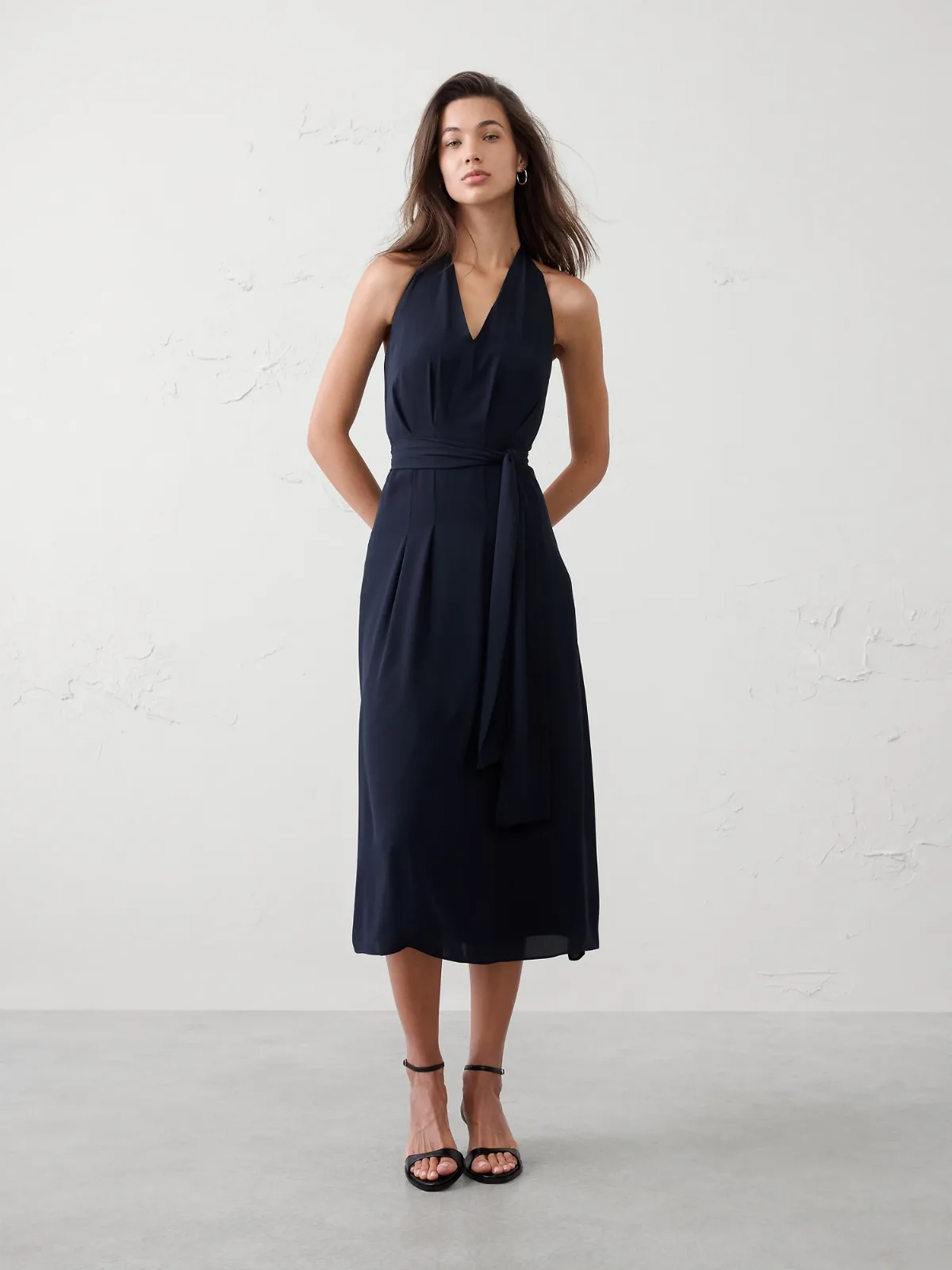 Tie-Waist Midi Dress
