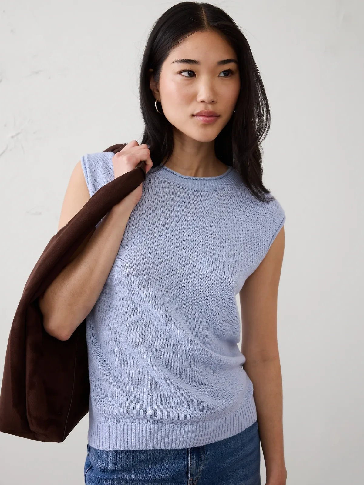 Ramie-Cotton Sweater Tank by Banana Republic
