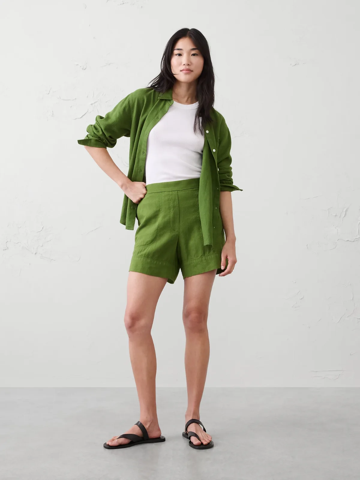Anyday High-Rise Linen-Blend Short