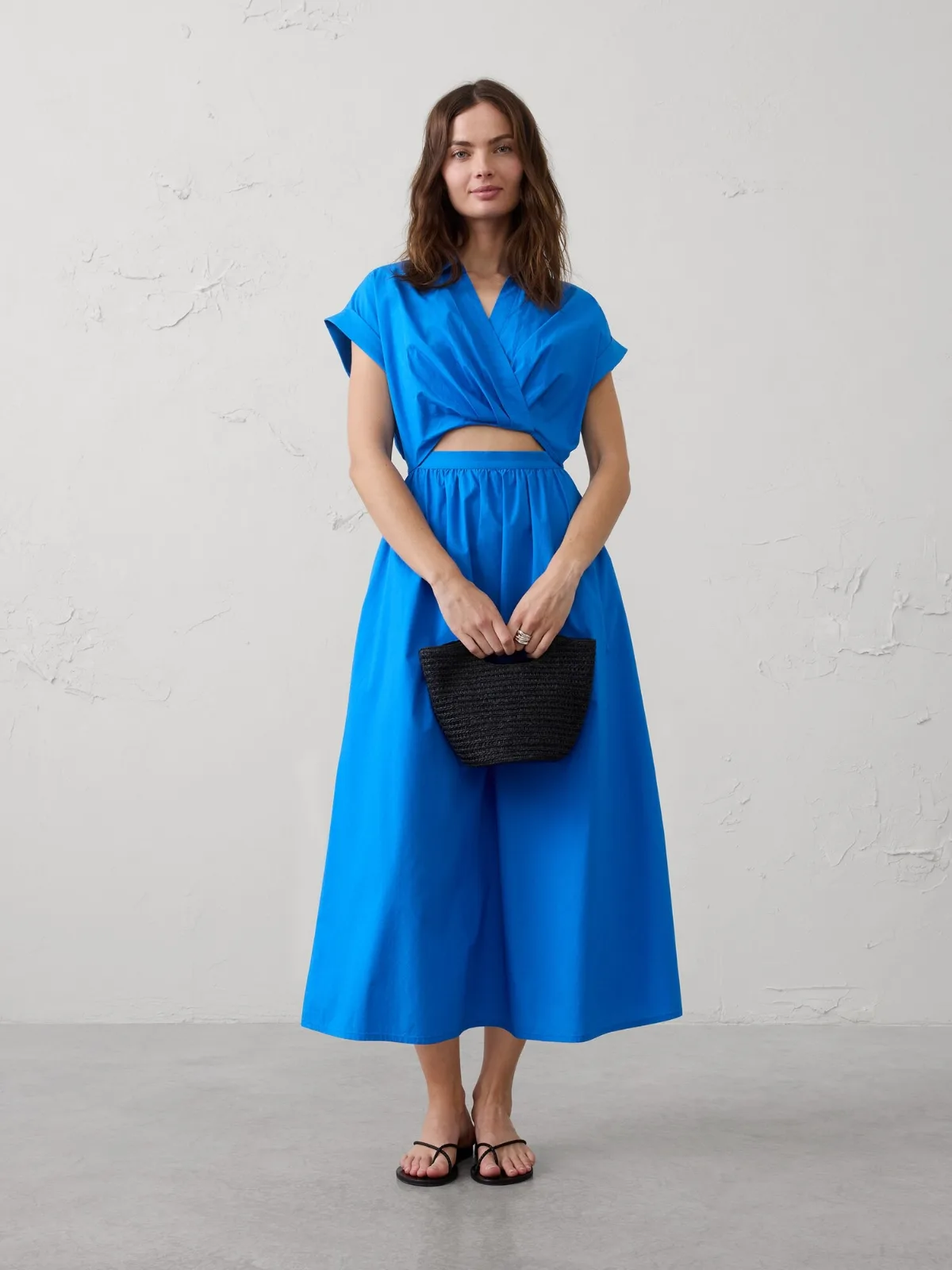 Cutout Poplin Maxi Dress by Banana Republic