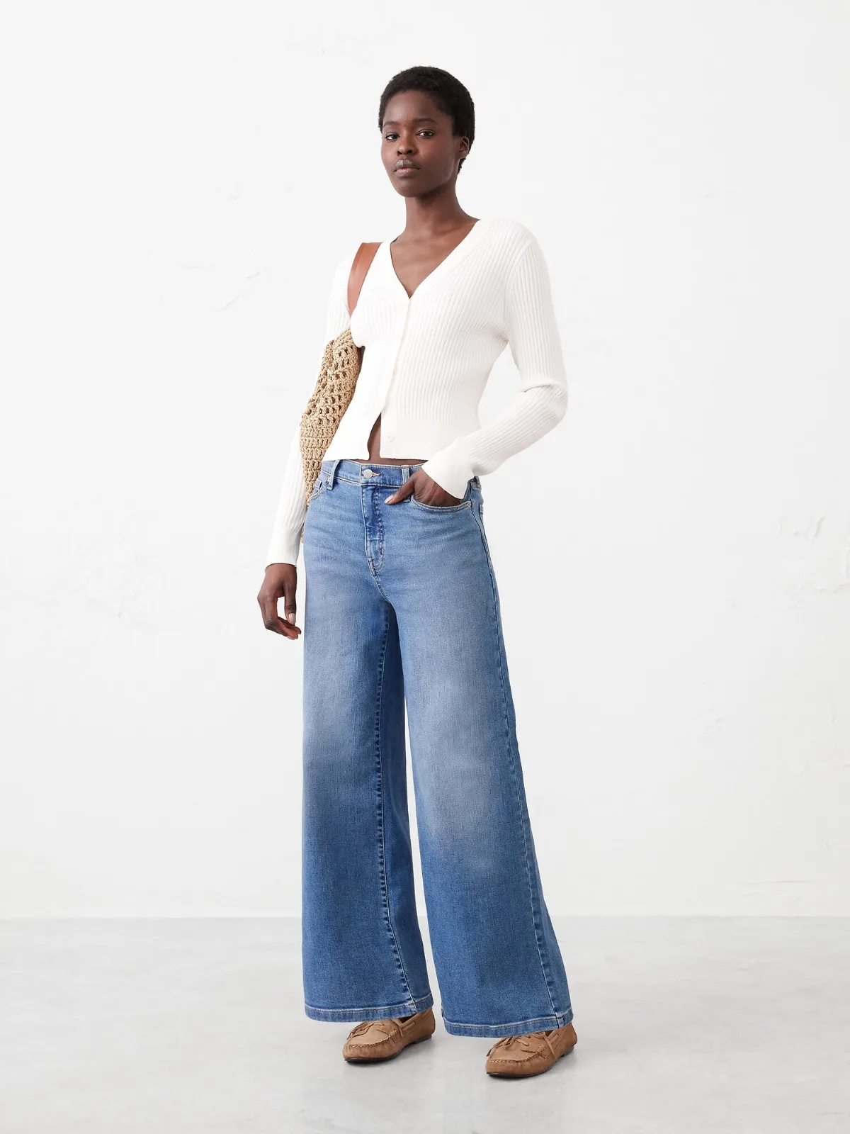 Wide-Leg High-Rise Jean