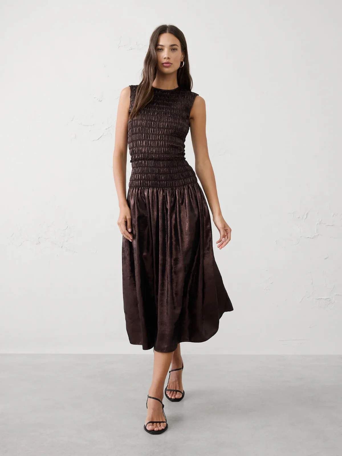 Metallic Maxi Fit-and-Flare Dress by Banana Republic