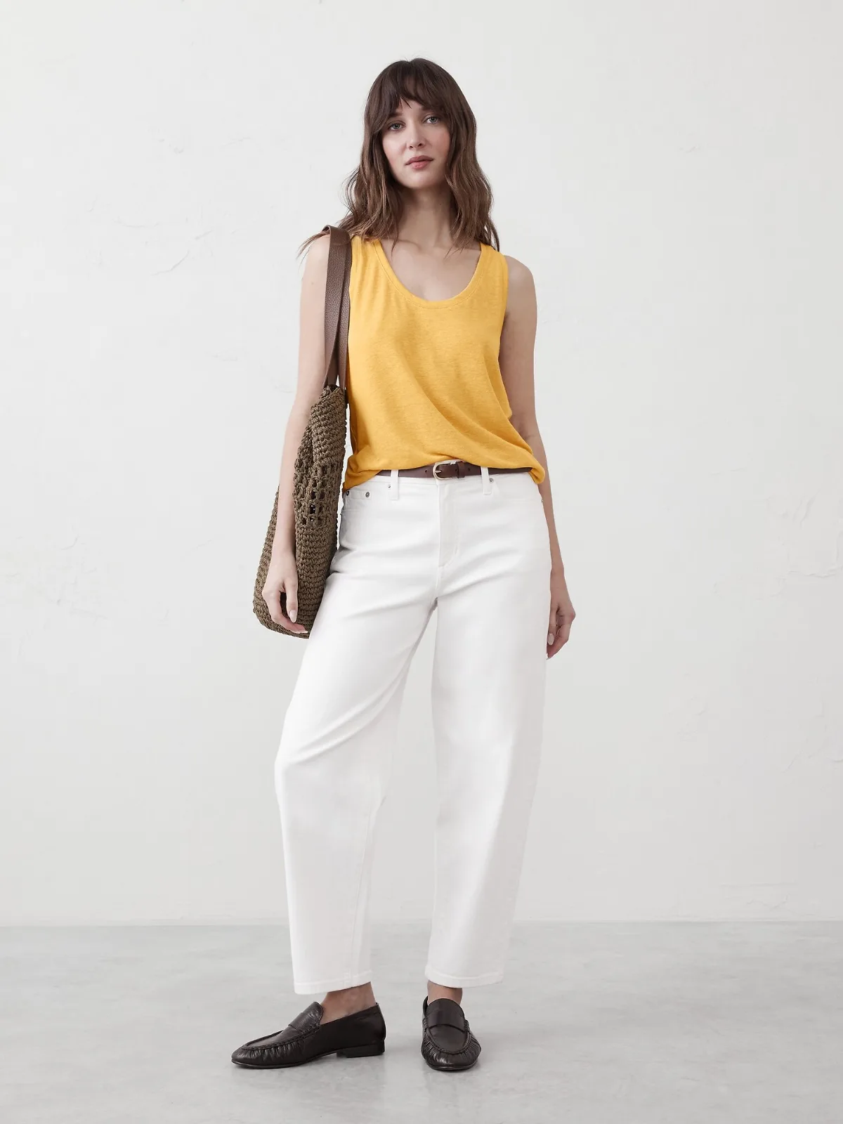 Linen-Blend Tank by Banana Republic