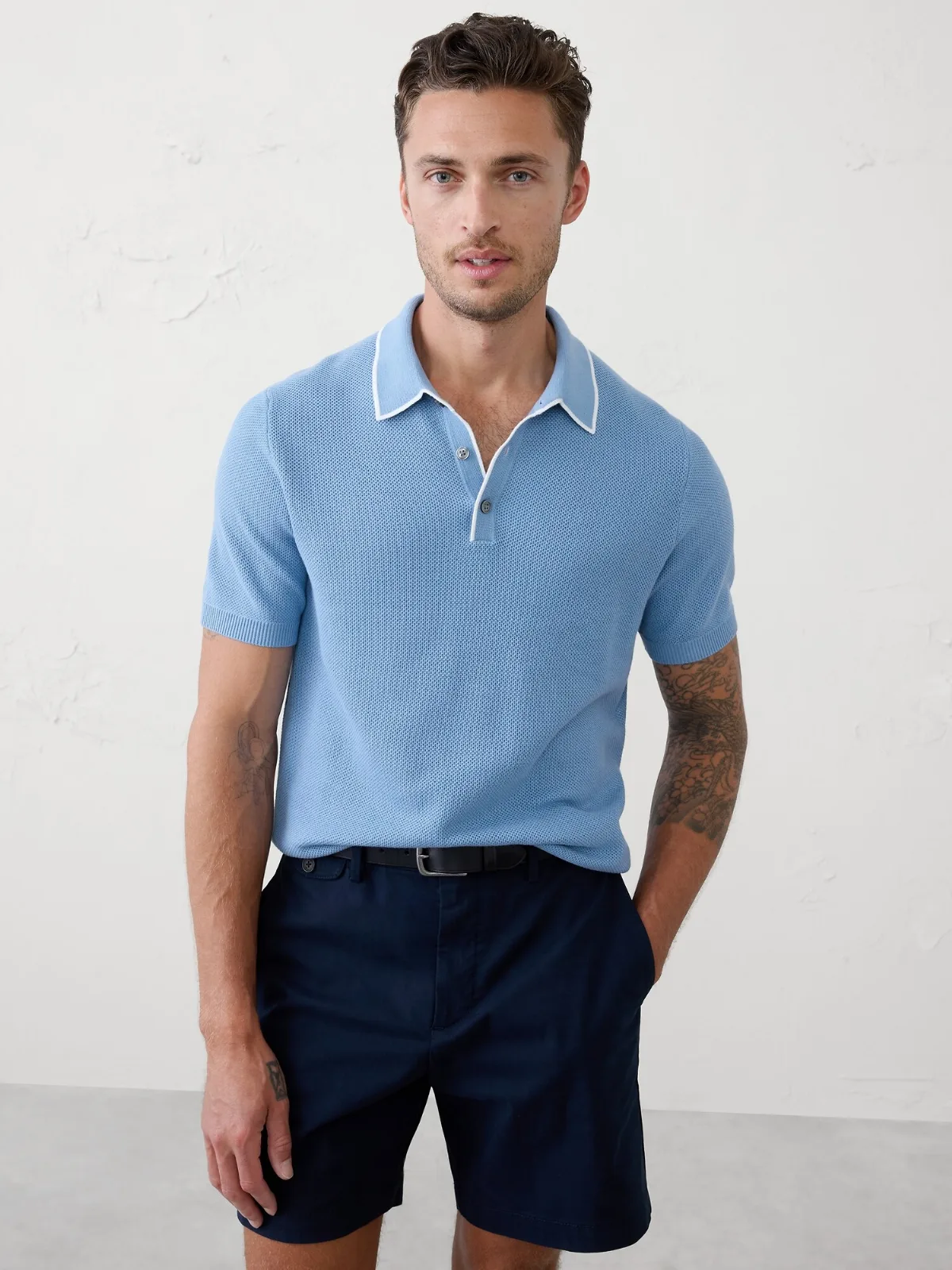 Tipped Textured Polo by Banana Republic