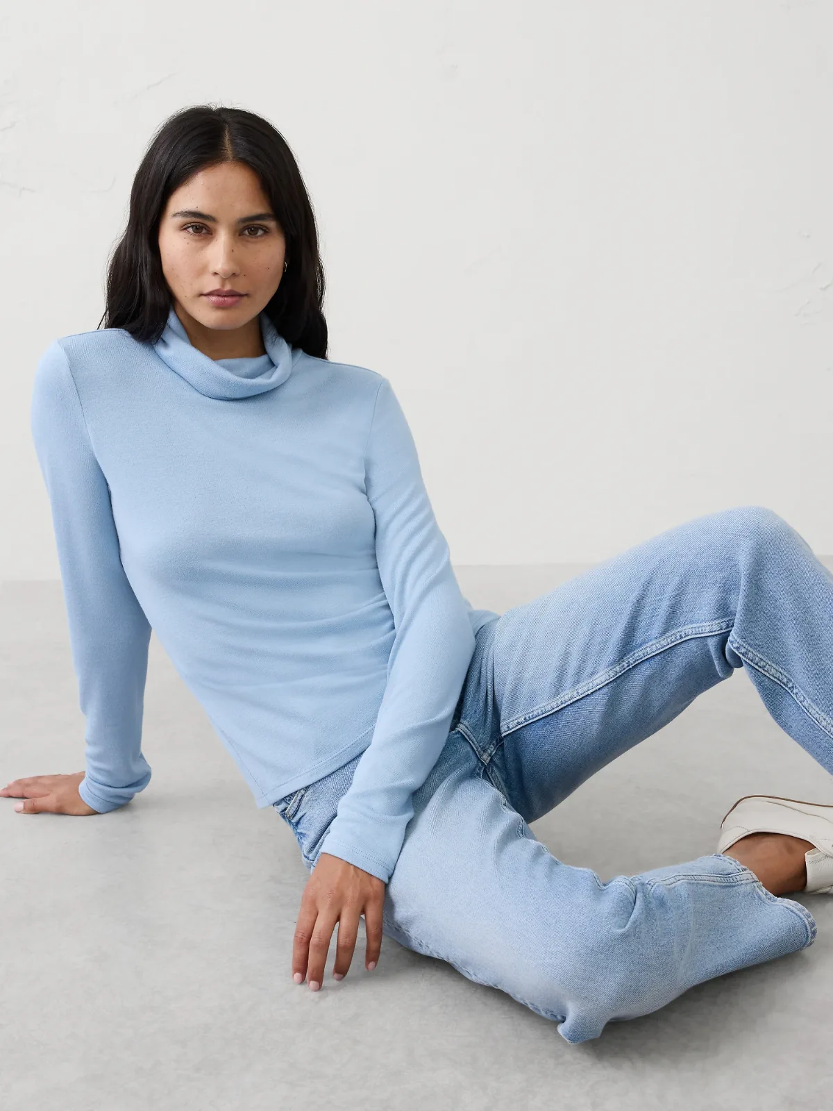 Soft Luxe Turtleneck Top by Banana Republic