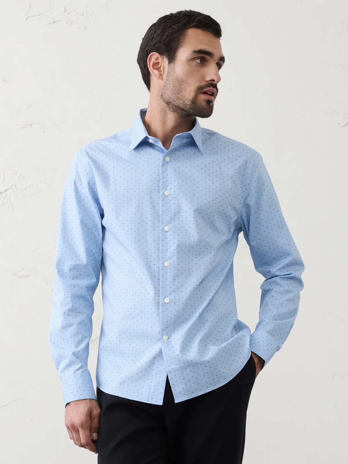 Slim-Fit Untucked Dress Shirt