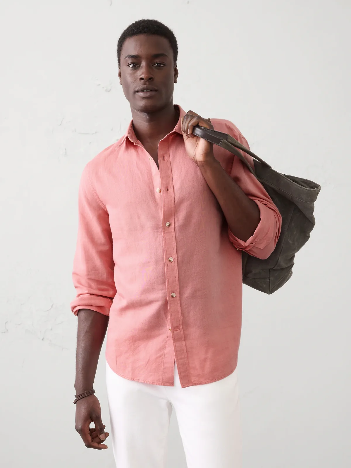 Slim-Fit Linen-Blend Shirt by Banana Republic