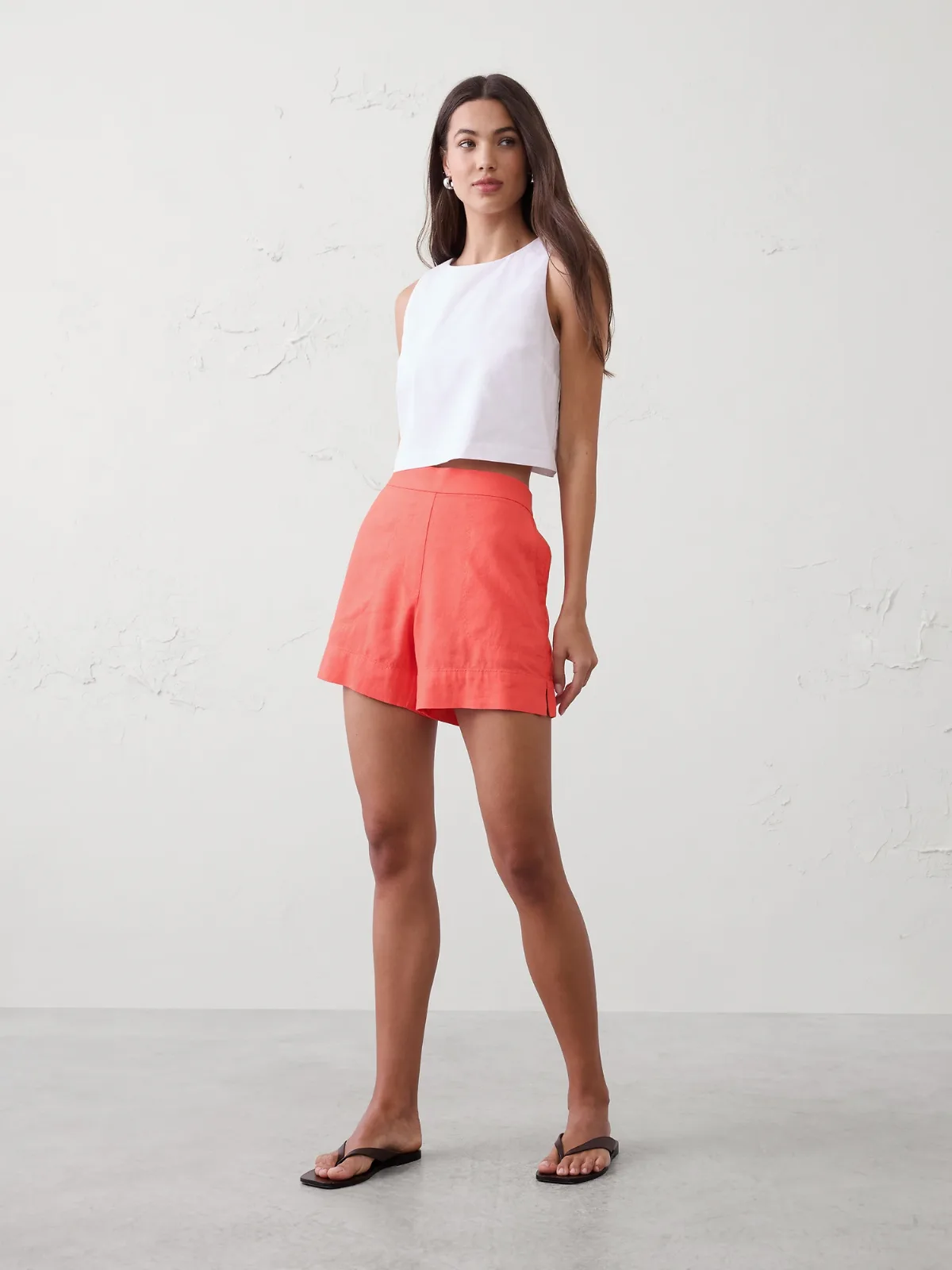 Anyday High-Rise Linen-Blend Short