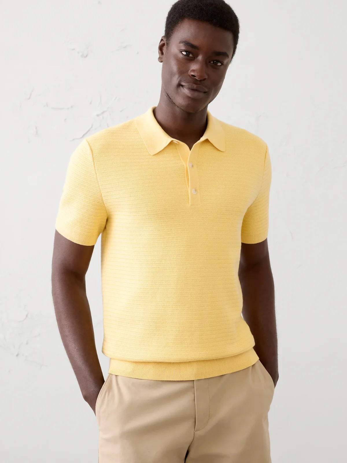 Refined Textured Sweater Polo by Banana Republic