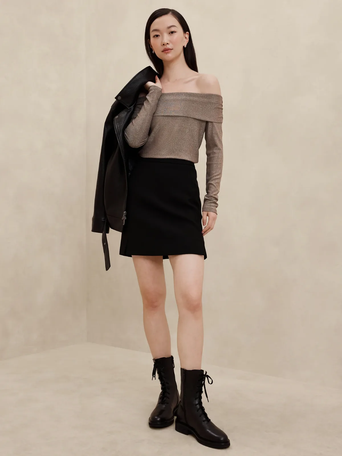 Off-Shoulder Sparkle Top by Banana Republic