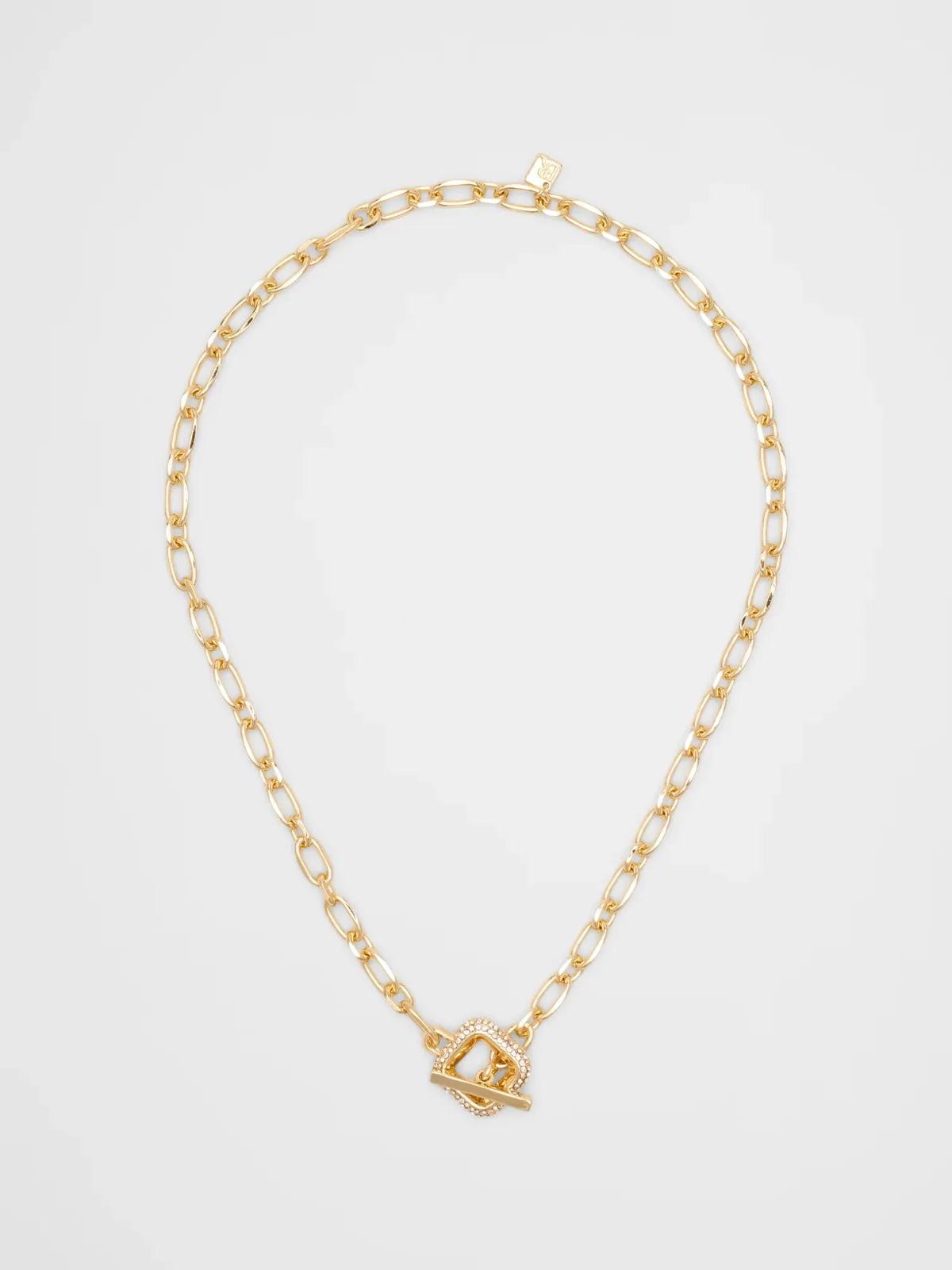 Pave Square Chain Toggle Necklace