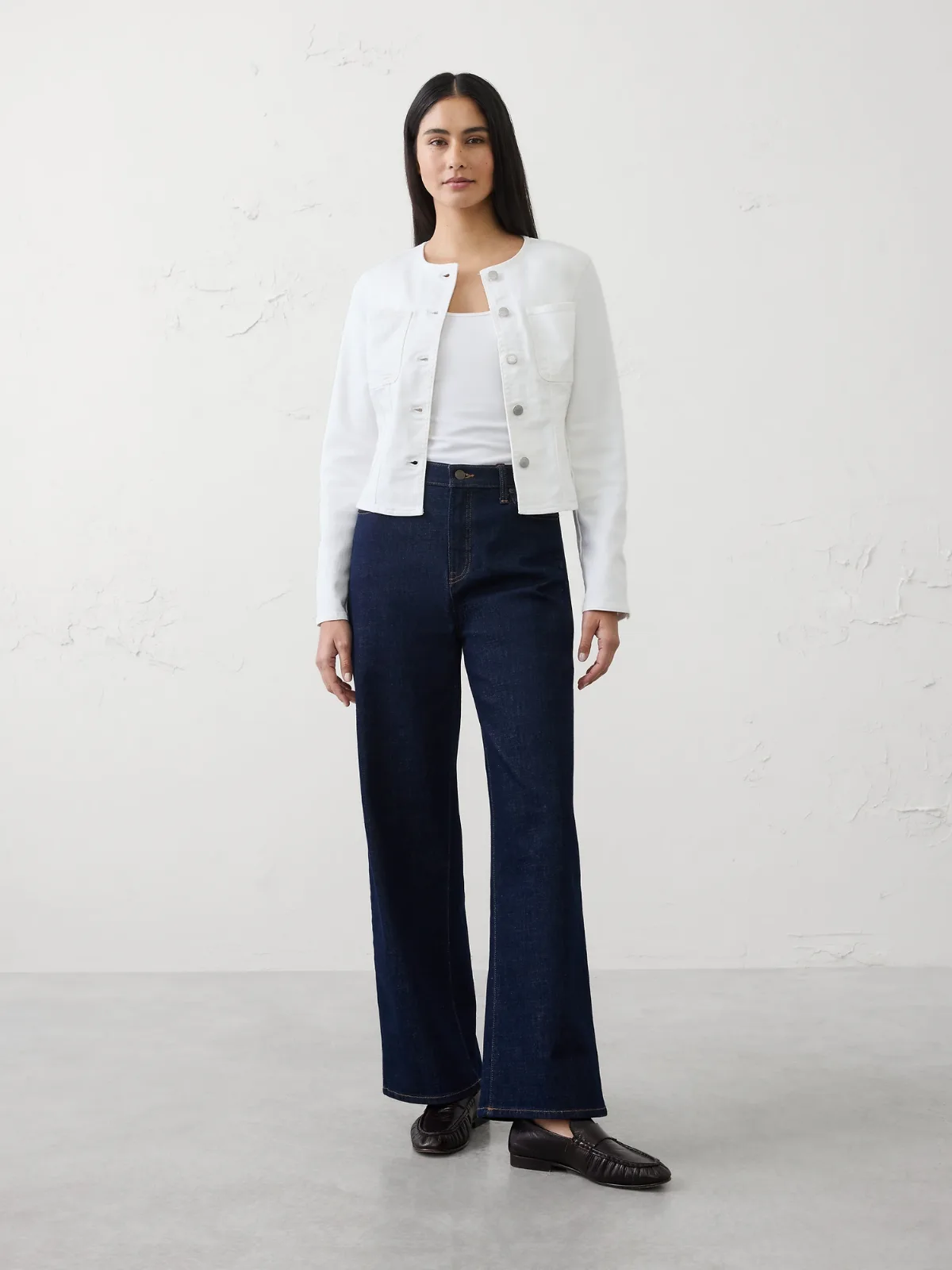 Denim Tailored Cropped Jacket