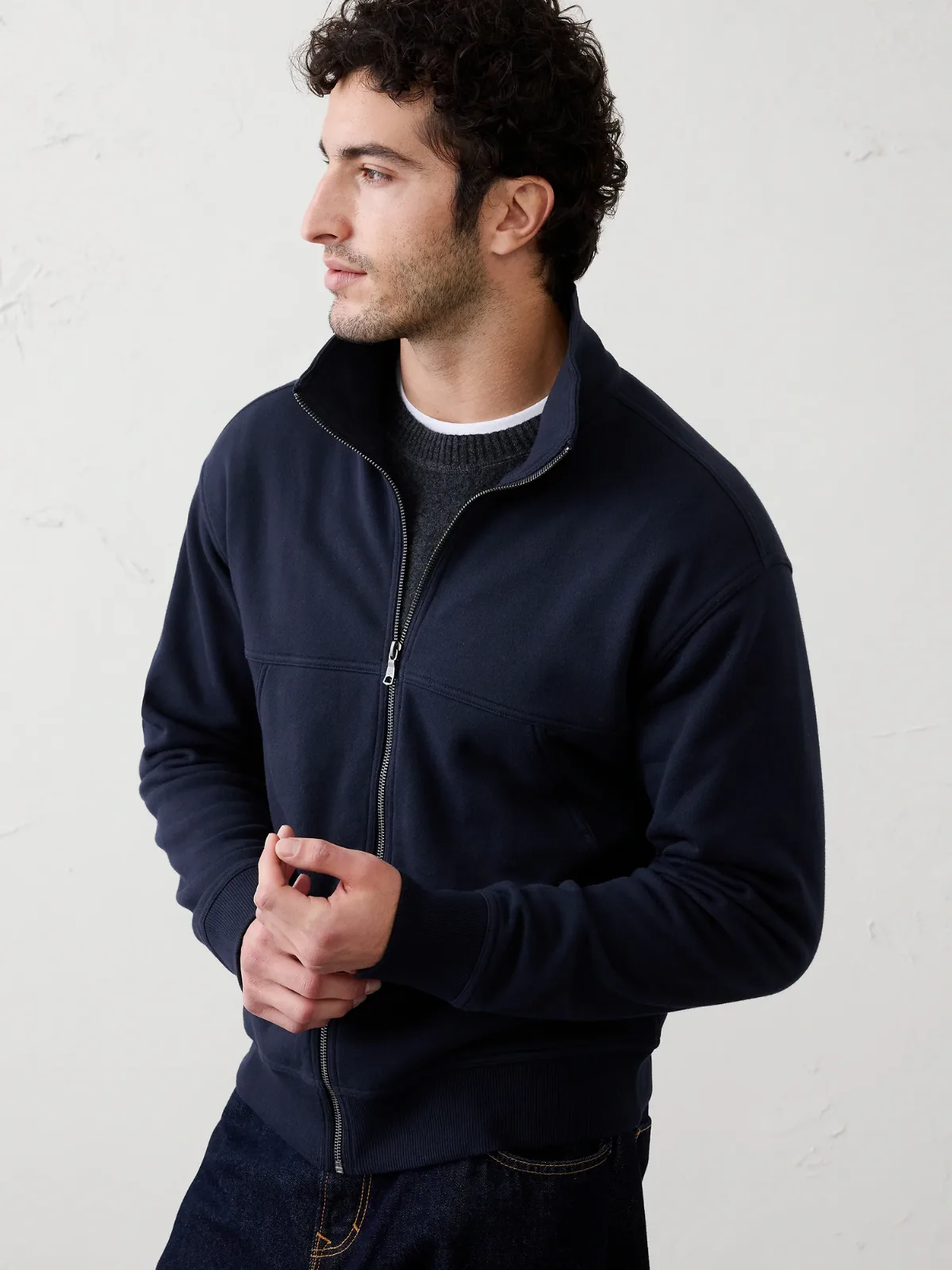 Washed Mock-Neck Jacket by Banana Republic