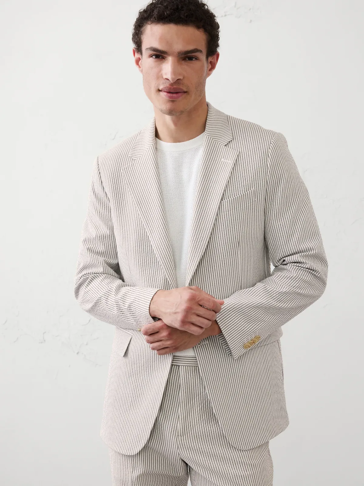 Seersucker Suit Jacket by Banana Republic