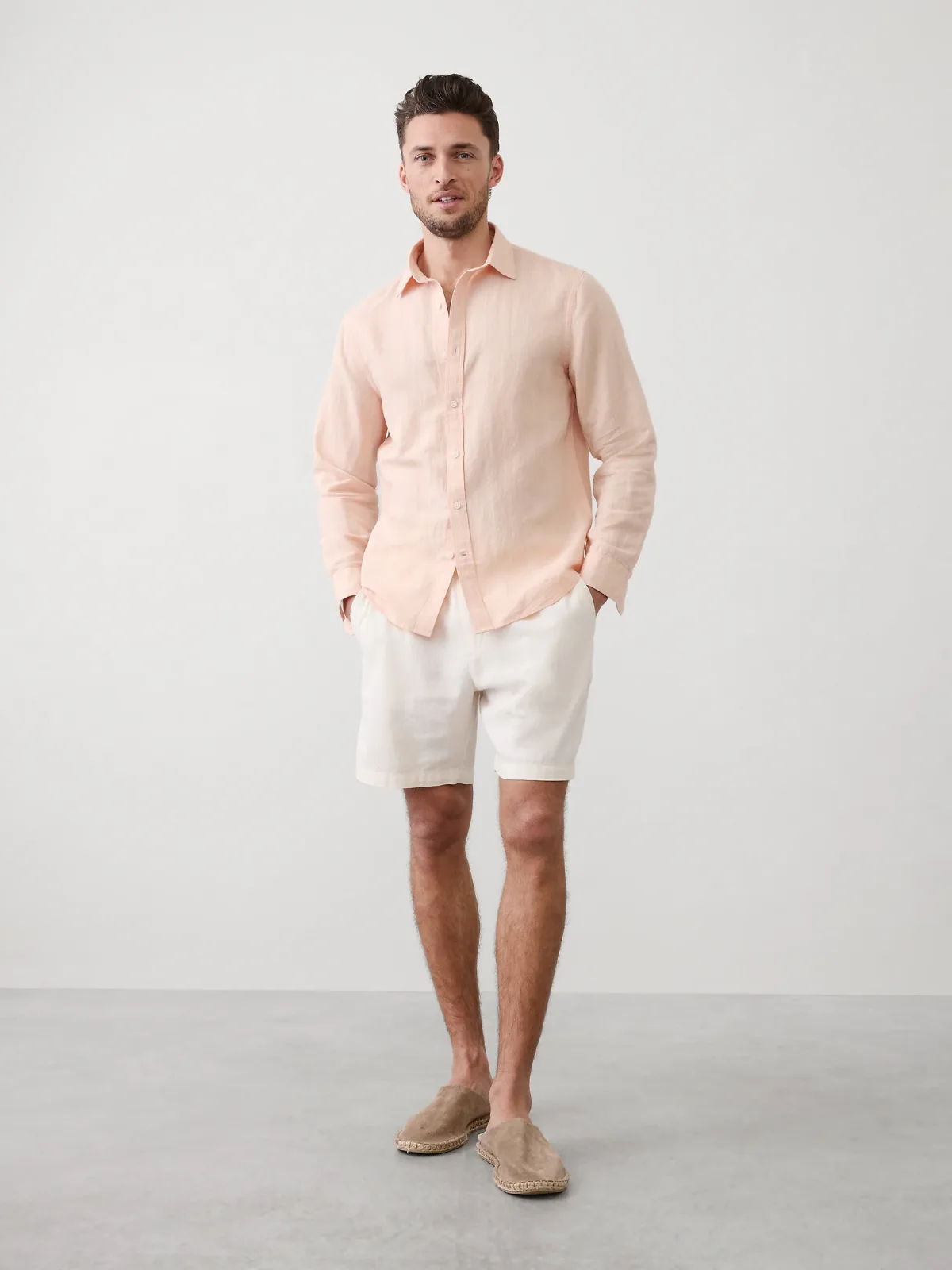 Slim-Fit Linen-Blend Shirt by Banana Republic