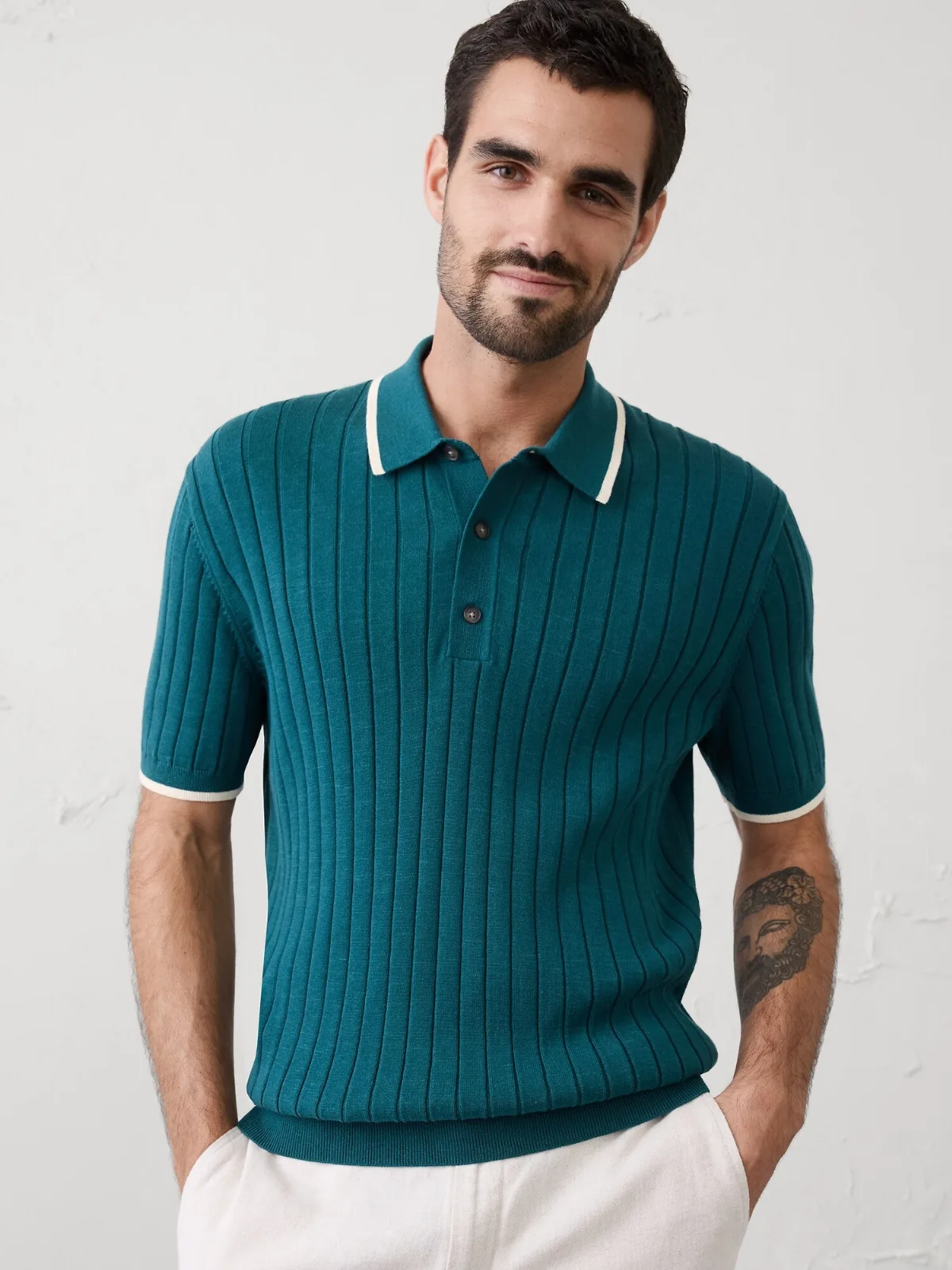 Wide-Ribbed Sweater Polo by Banana Republic