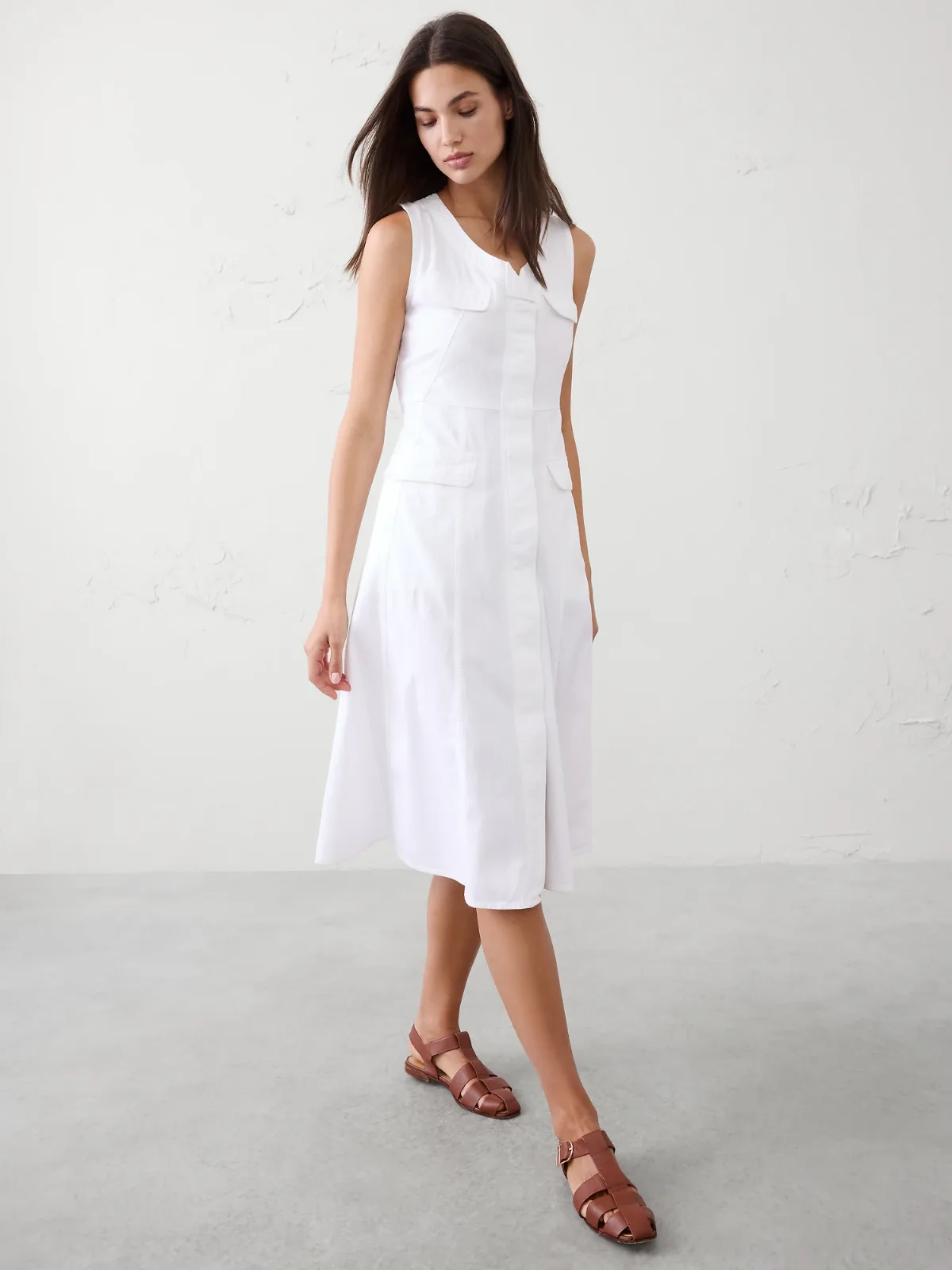 Sleeveless Midi Dress by Banana Republic