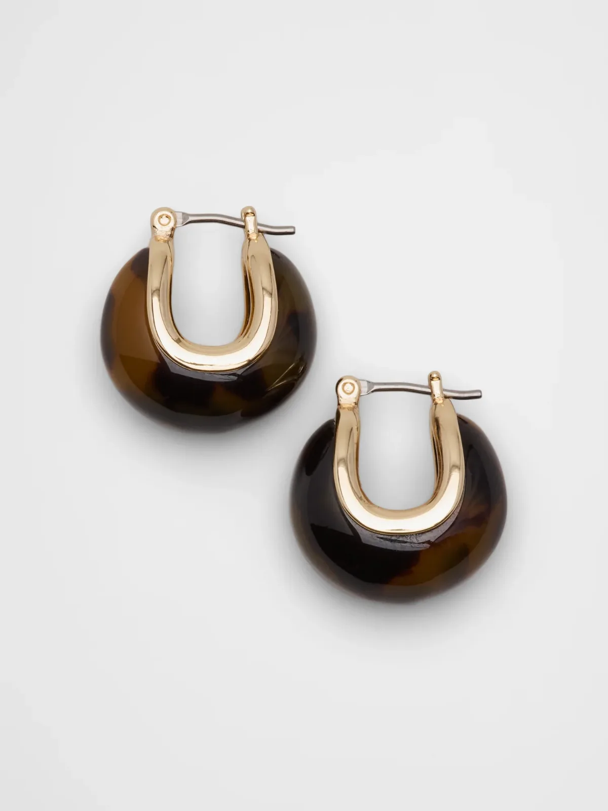 Resin Chunky Mini Huggie Earrings by Banana Republic
