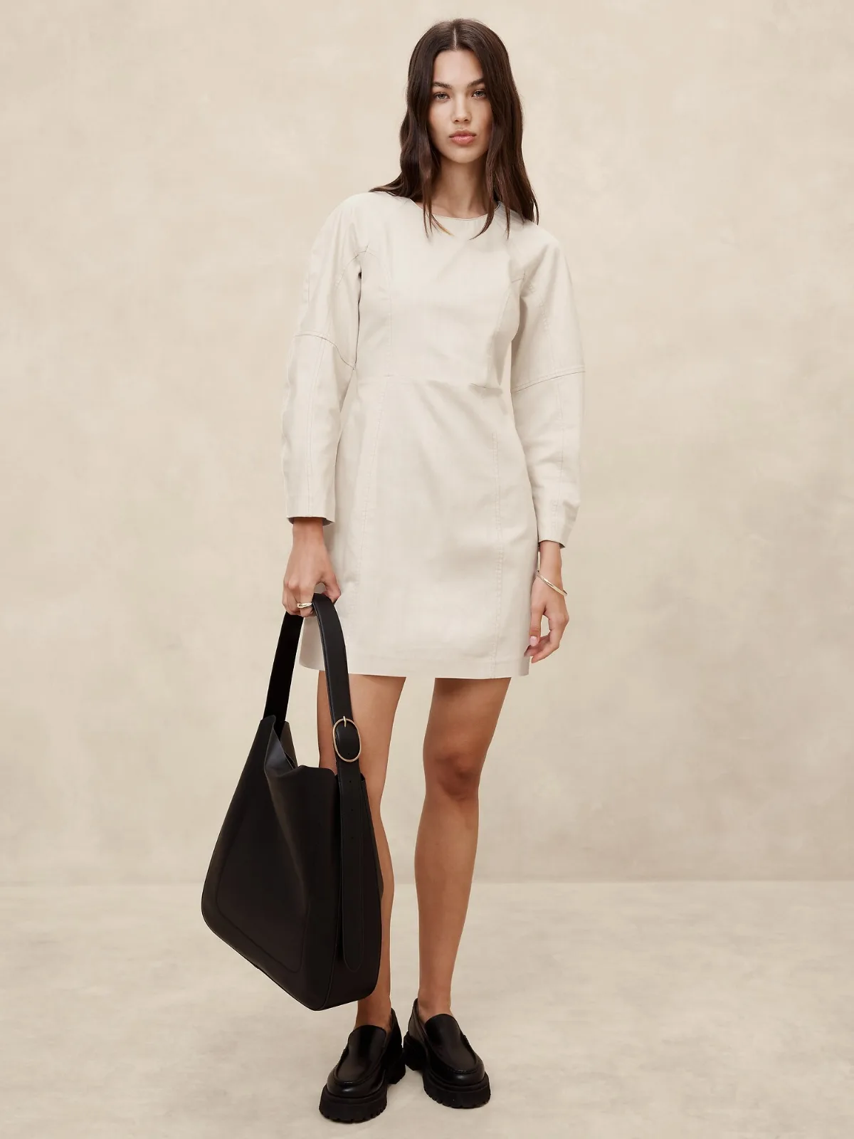 Contoured Denim Mini Dress by Banana Republic