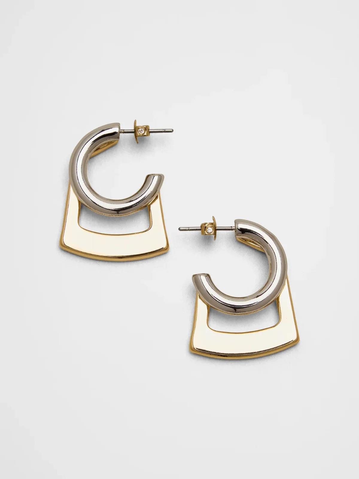 Mixed Metal Geometric Earrings by Banana Republic
