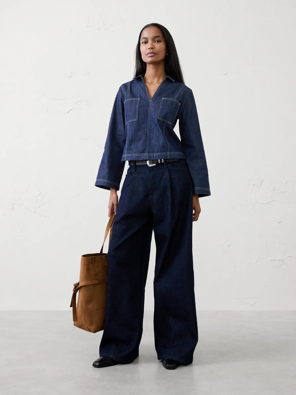Chambray Popover Top