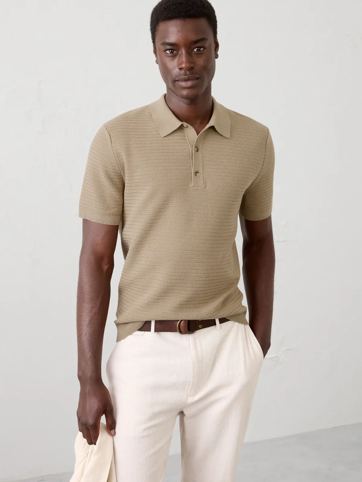 Refined Textured Sweater Polo