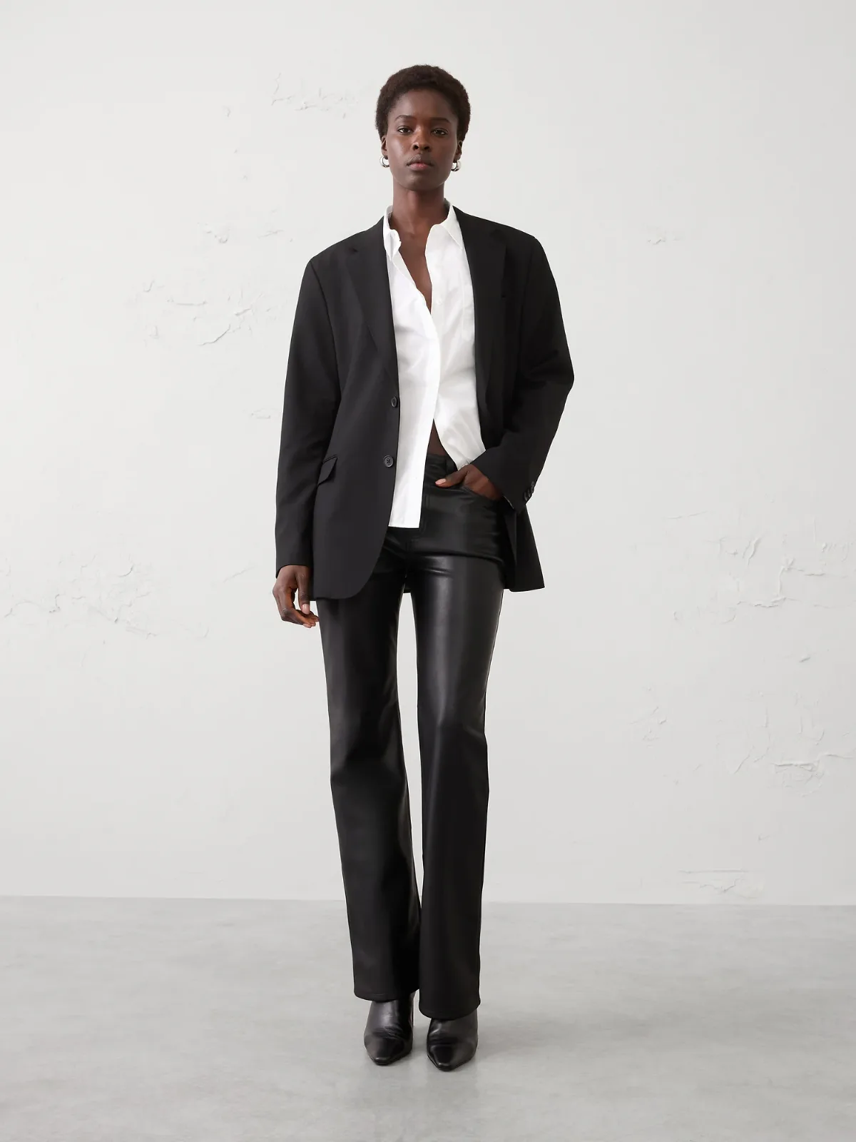 Vegan Leather Bootcut Mid-Rise Pant by Banana Republic