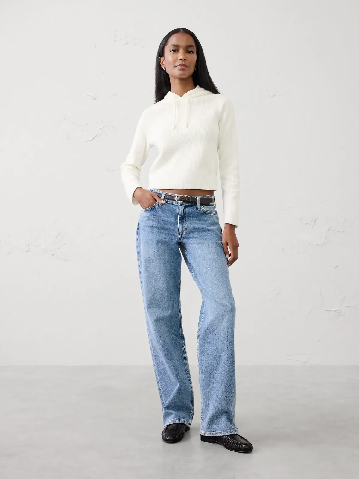 Ribbed Sweater Hoodie by Banana Republic
