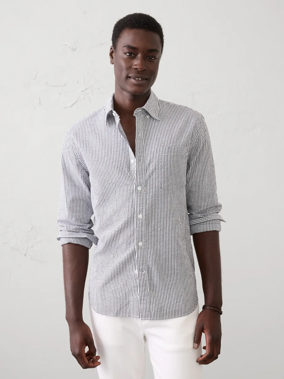 Standard-Fit Seersucker Shirt by Banana Republic