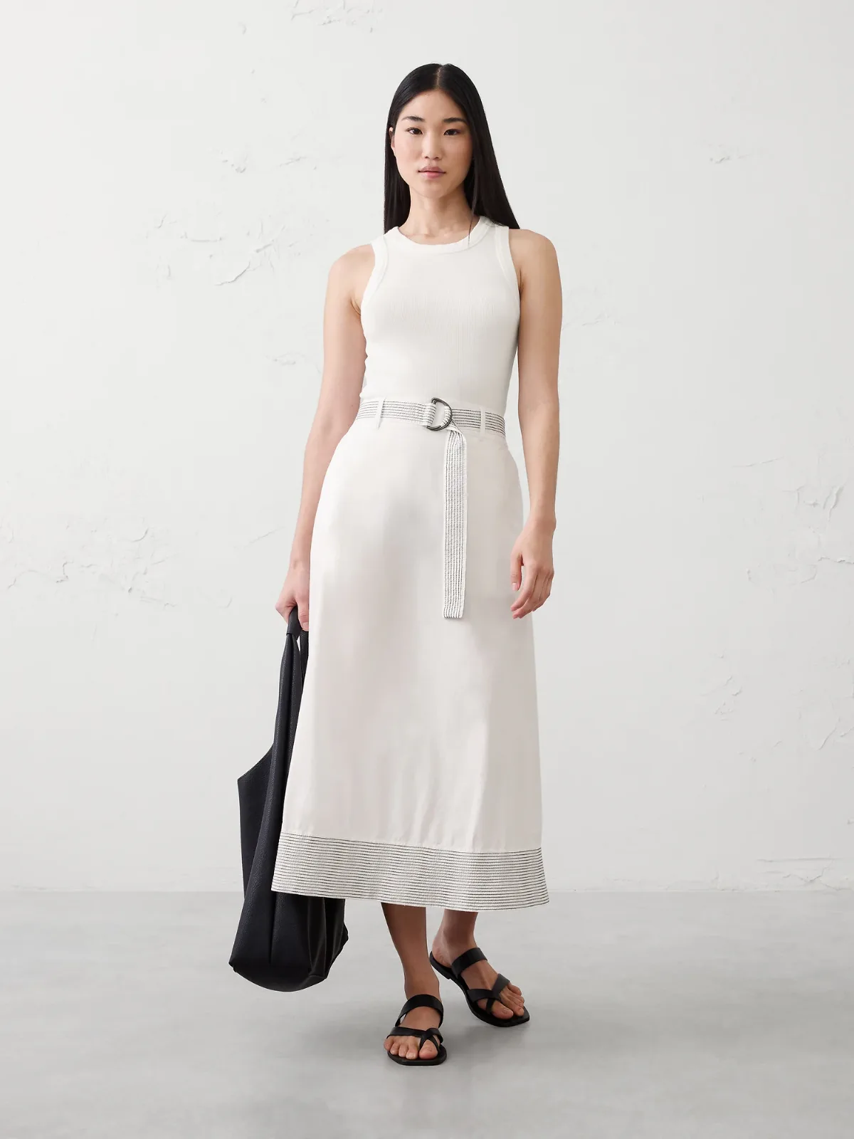 Trapunto Circle-Cut Midi Skirt by Banana Republic
