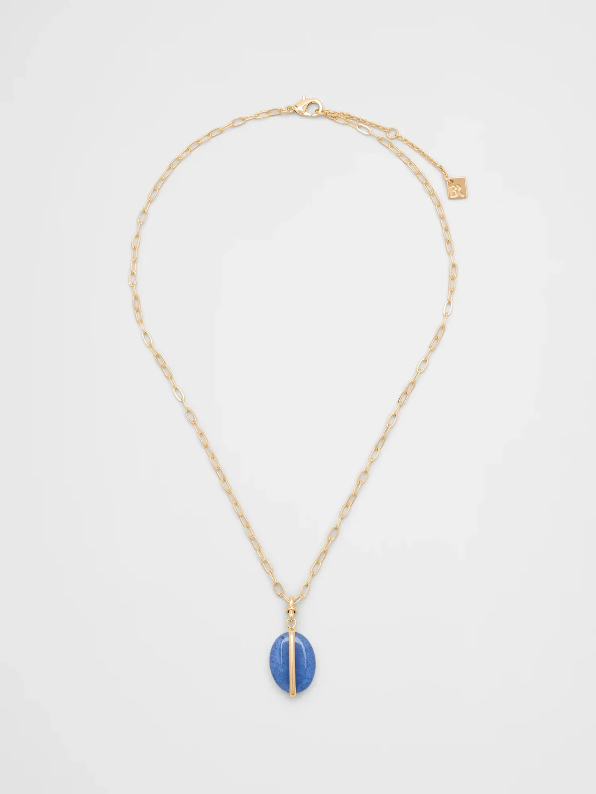 Lapis Bar Stone Delicate Chain Pendant Necklace by Banana Republic