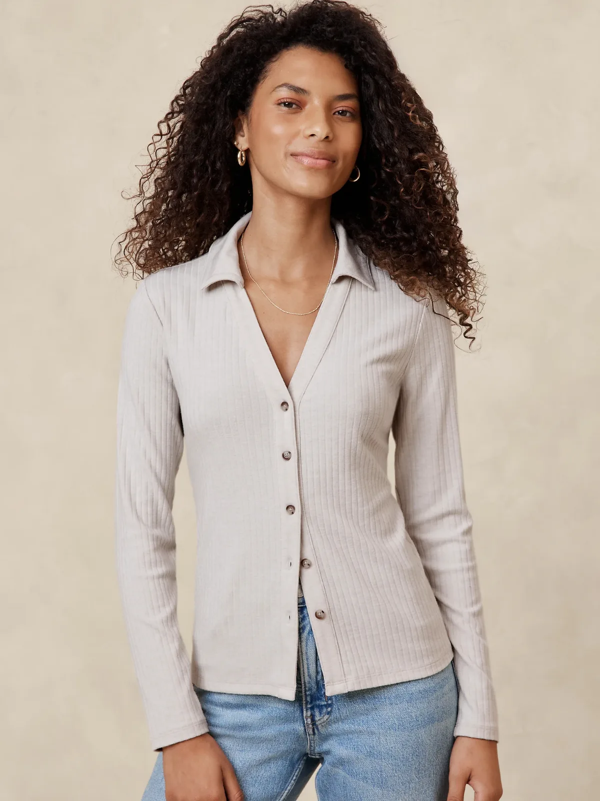 Collared Drop Needle Shirt by Banana Republic