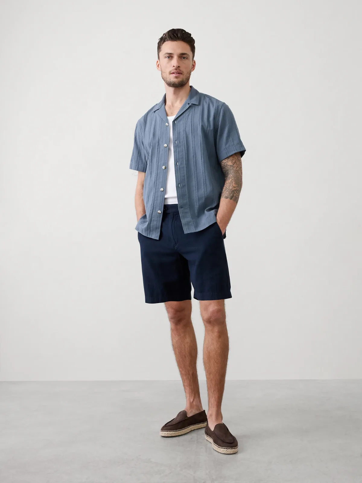 Standard-Fit Textured Resort Shirt by Banana Republic