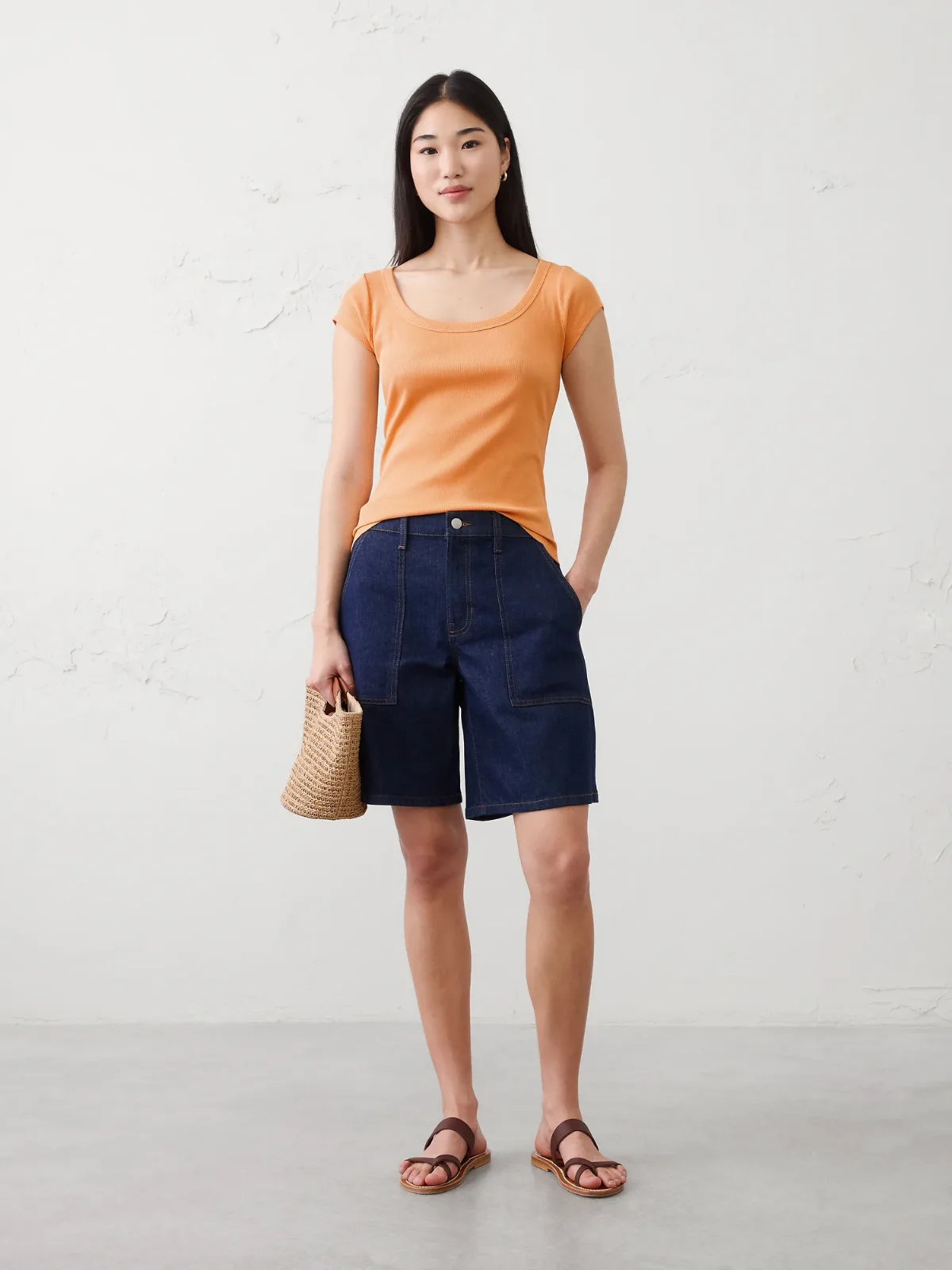 Ribbed Scoop-Neck T-Shirt by Banana Republic