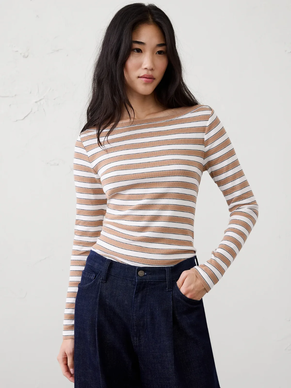 Ribbed Boatneck Top by Banana Republic