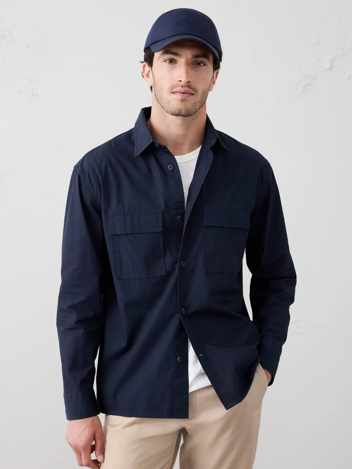 Relaxed-Fit Poplin Overshirt by Banana Republic