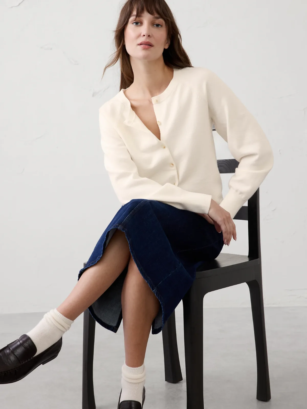 Volume-Sleeve Cardigan Sweater by Banana Republic