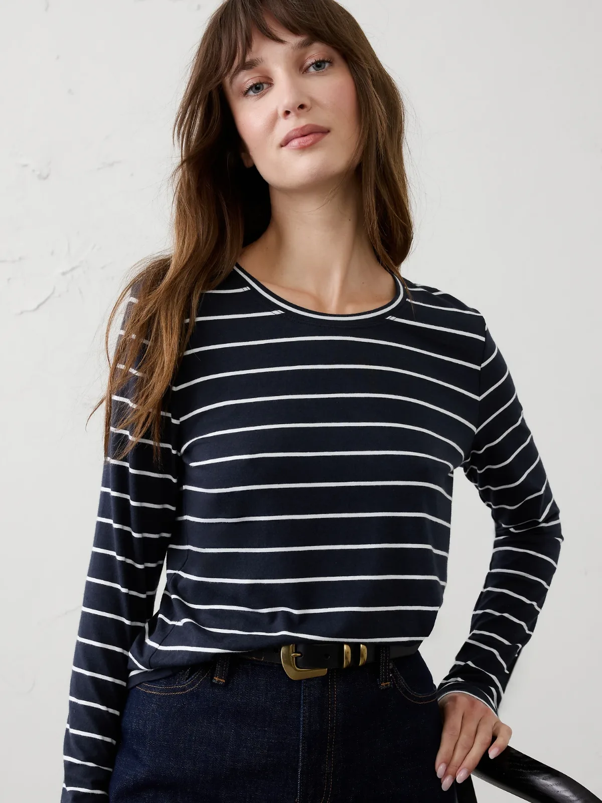 Timeless Long-Sleeve Crew-Neck T-Shirt by Banana Republic