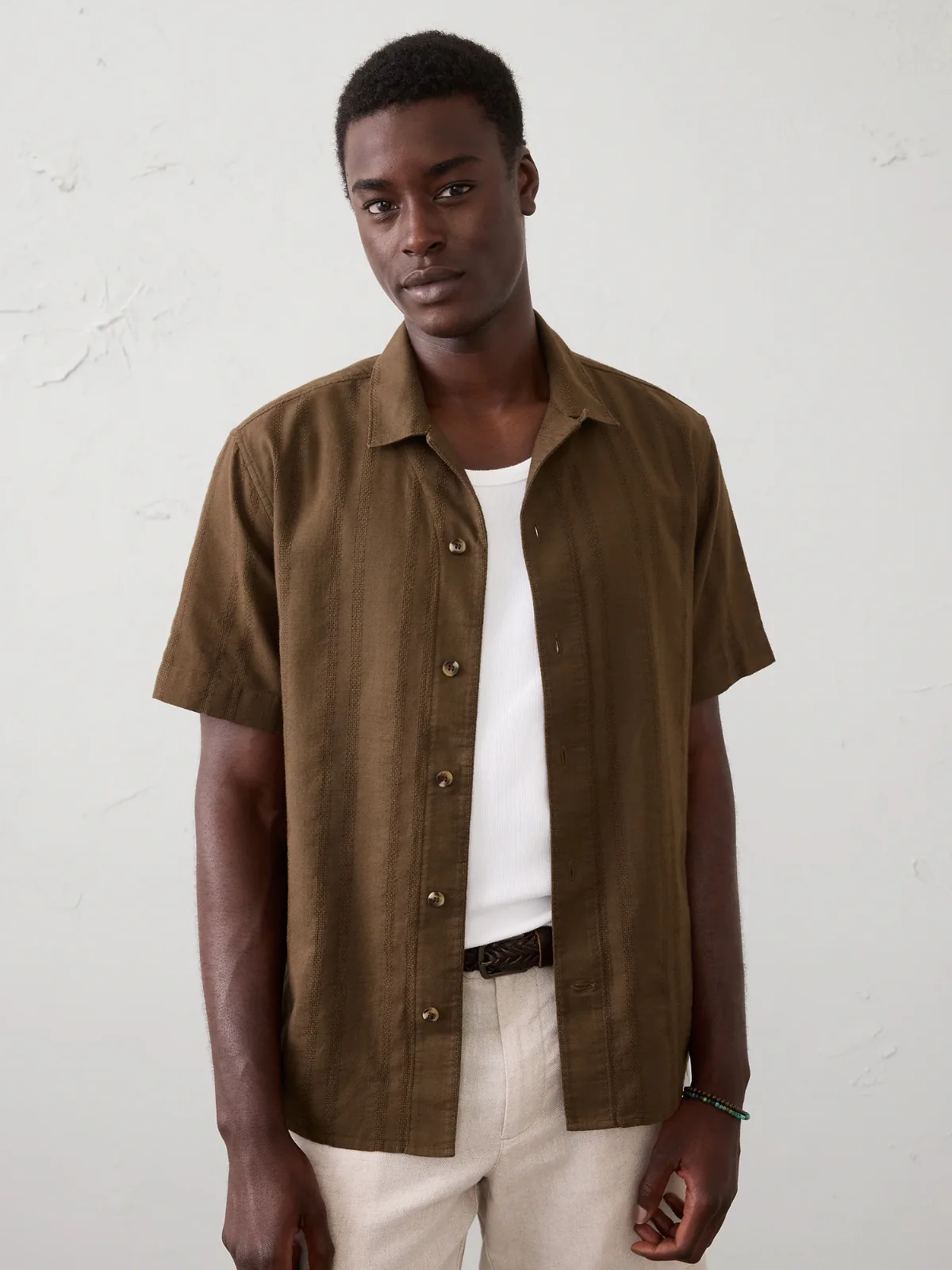 Standard-Fit Textured Resort Shirt by Banana Republic