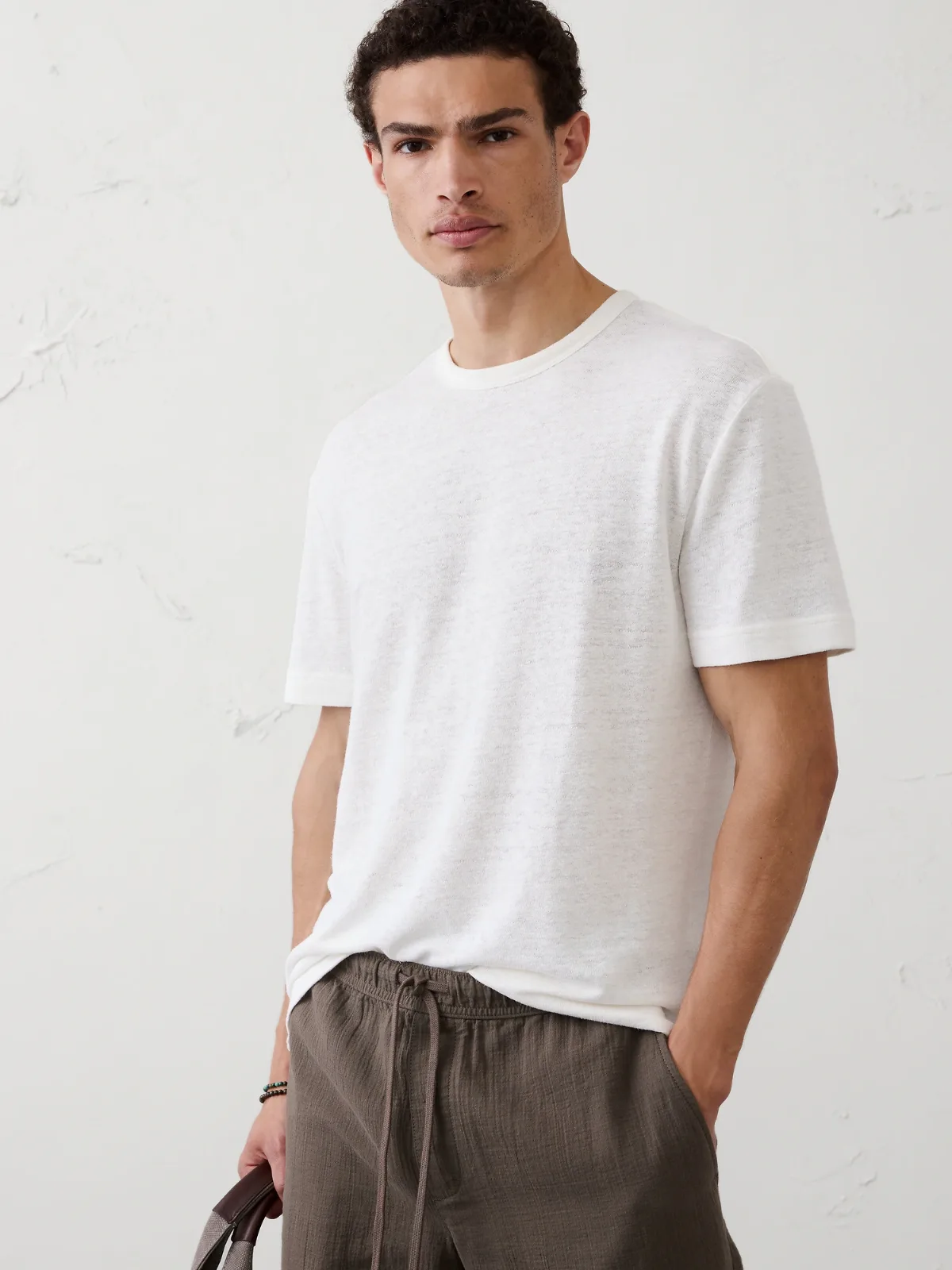 Standard-Fit Linen-Blend T-Shirt by Banana Republic