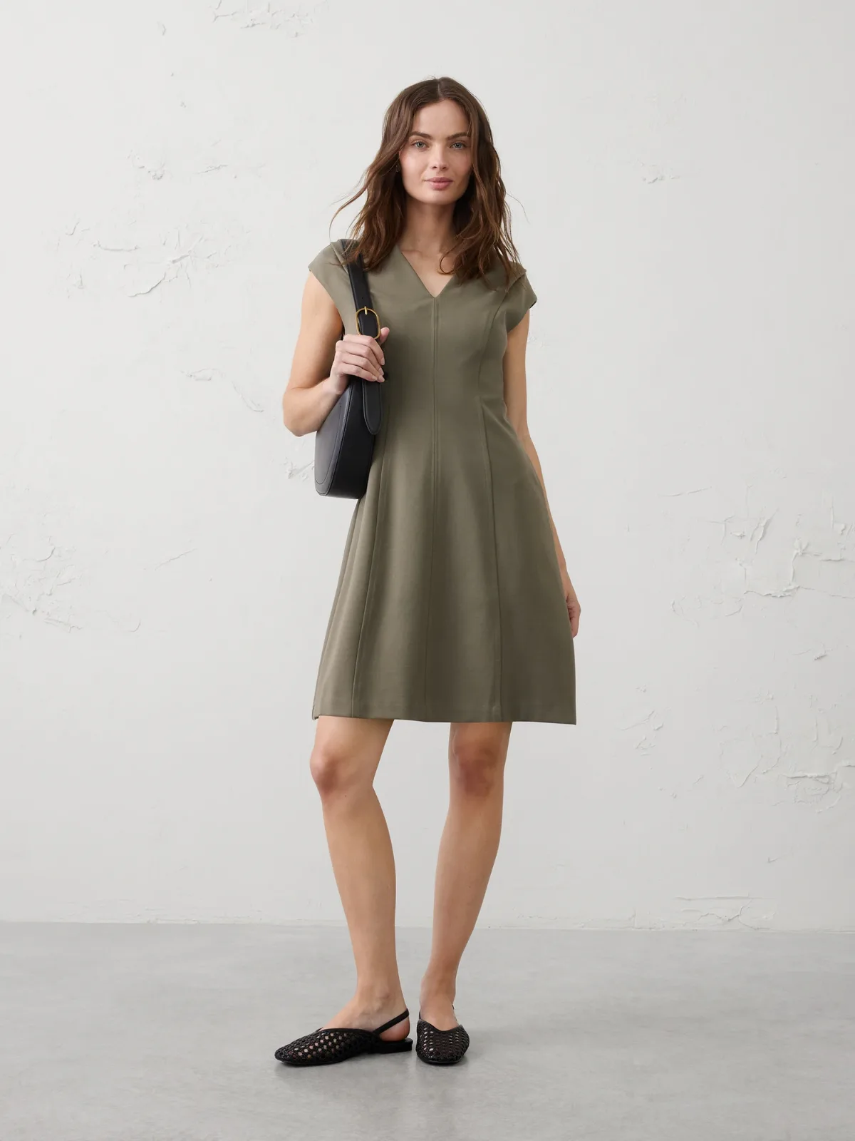 Ponte Seamed Hourglass Mini Dress by Banana Republic