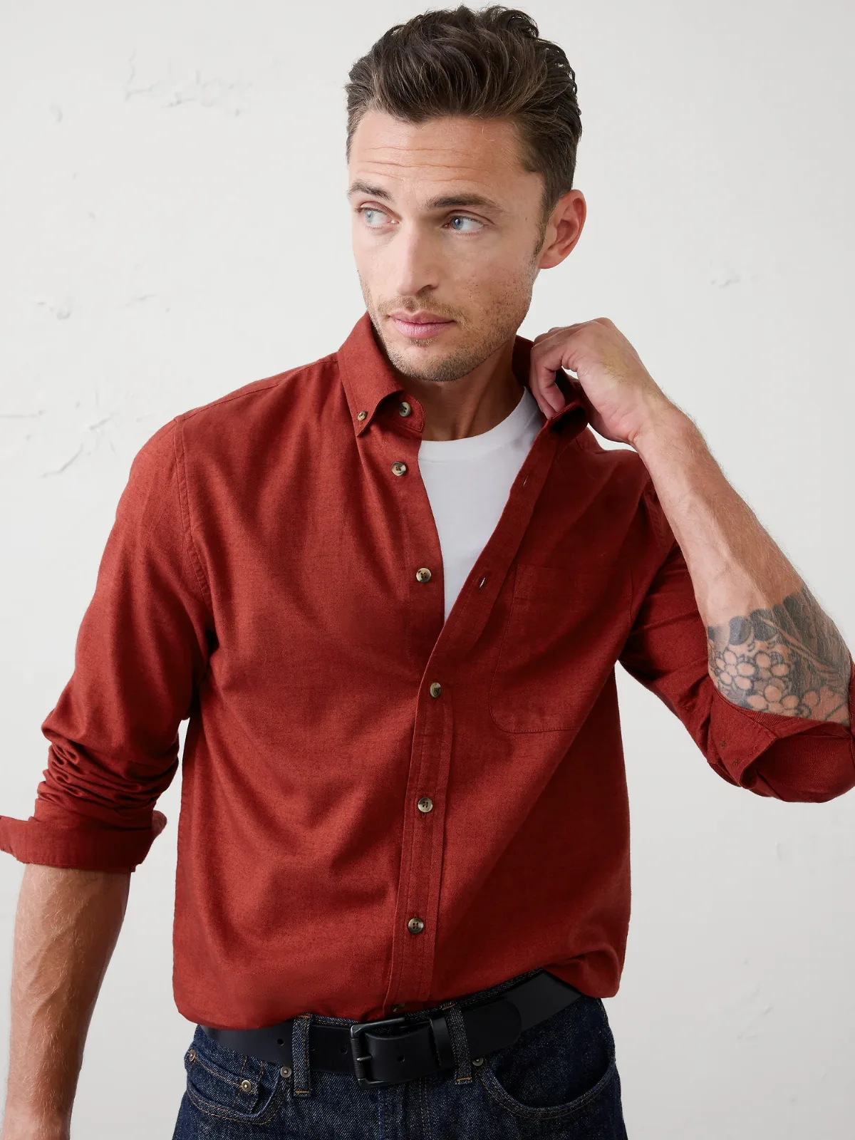 Slim-Fit Lightweight Flannel Shirt by Banana Republic