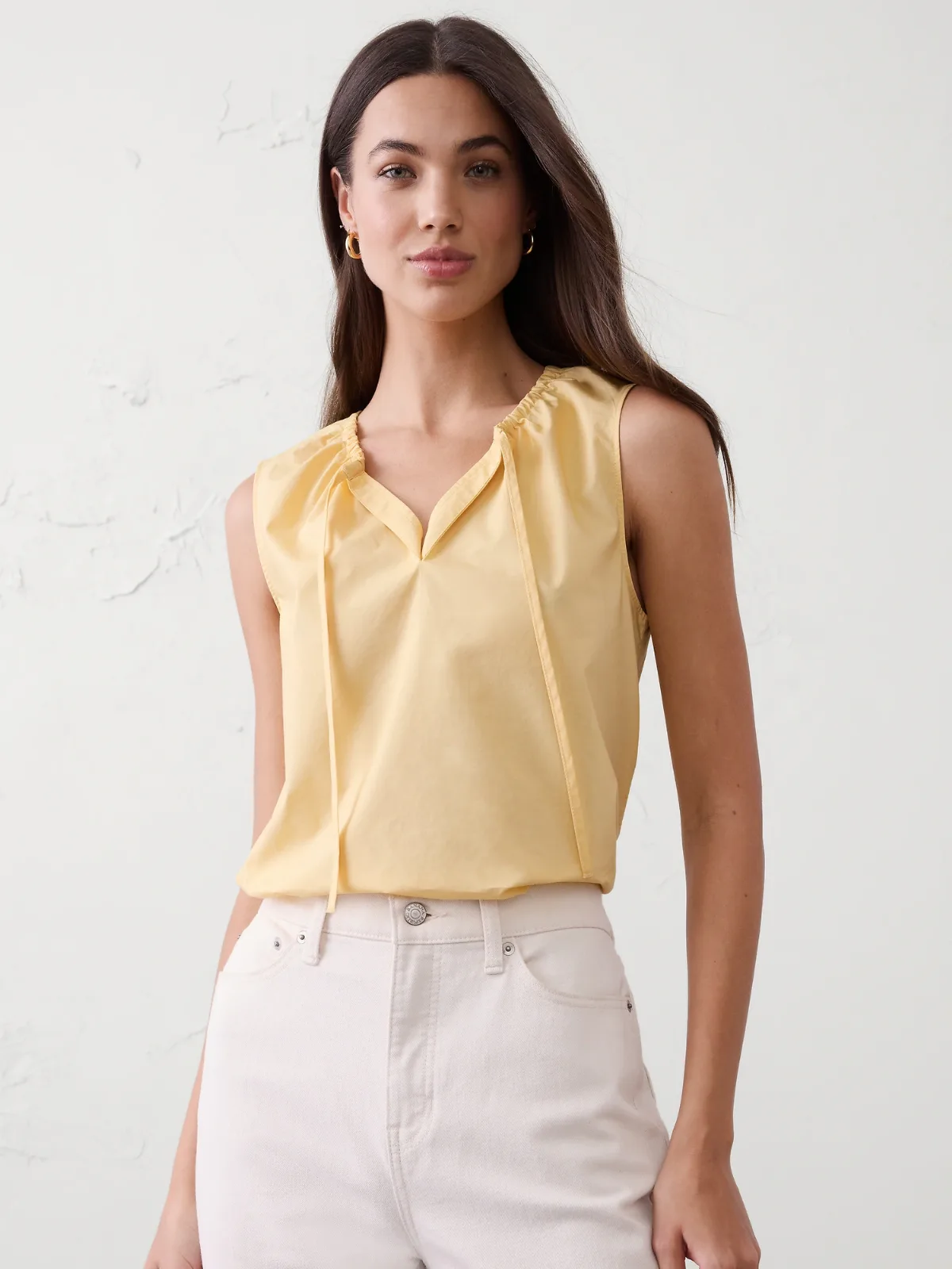 Gathered-Neck Top by Banana Republic